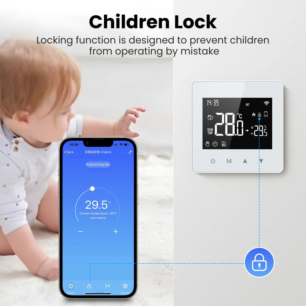 AVATTO WiFi Zigbee Thermostat Smart Home Battery powered Temperature Controller For Gas Boiler works with Tuya Alexa Google home