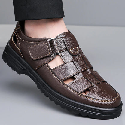 Men's Breathable Slip-on Hollow-out Loafers, Summer Comfortable Soft Sole Cutout Shoes, Non-slip for Outdoor & Driving-XH5602