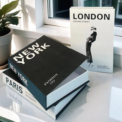 Open Luxury Fake Book Storage Box Home Decor Fashion Paris Decorative Books Interior Decoration Coffee Table Bedroom Ornaments