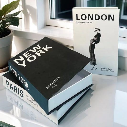 Open Luxury Fake Book Storage Box Home Decor Fashion Paris Decorative Books Interior Decoration Coffee Table Bedroom Ornaments