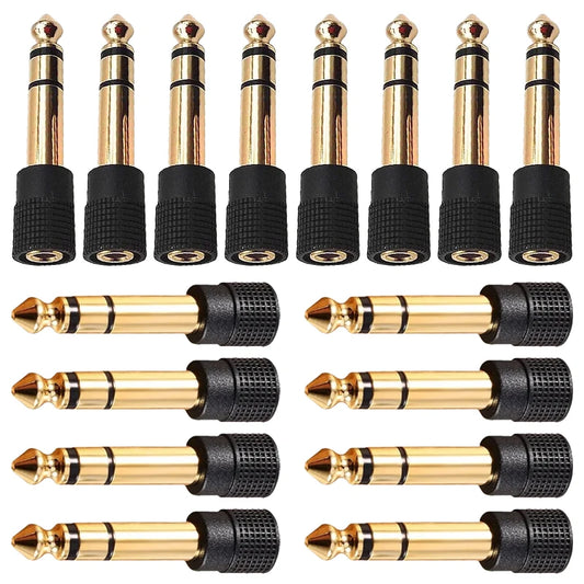 2/4/8Pcs Gold Plated 6.35mm Male Plug to 3.5mm Female Connector Stereo Plug for Microphone Headphone Audio Speaker Adapter