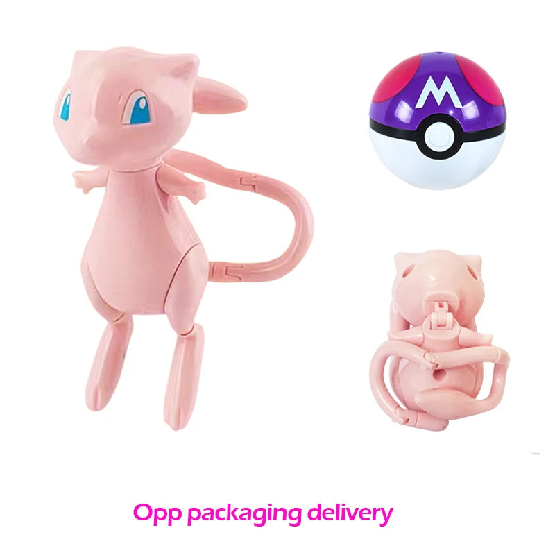 Pokemon ball deform Figure Pikachu Charizard Venusaur Blastoise Gyarados Solgaleo Lunala Action Figurine pokeball poke child Toy