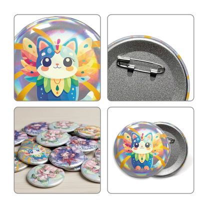 Personalized Round Badges Brooches Custom Photo Handwriting Diy Text or Graphic Pins Accessory Gifts for Kids