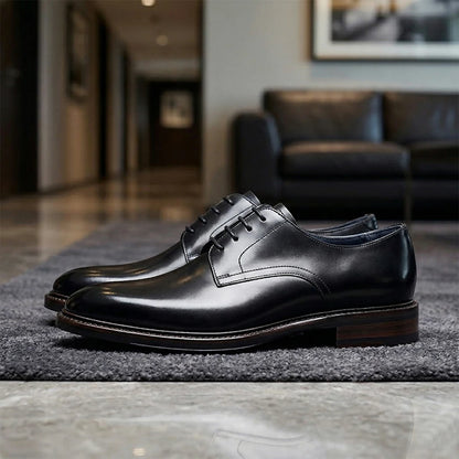 Men's Genuine Cowhide Leather Oxford Shoes Derby Dress Shoes for Business And Wedding