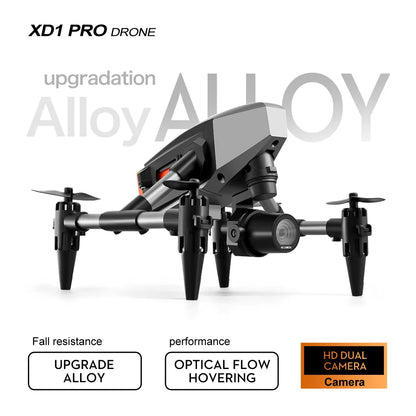 XD1 8K HD dual camera aerial camera, alloy anti-drop mini drone 2.4GWiFi drone foldable four-axis aerial camera