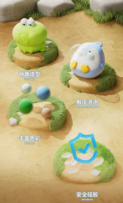 Cute Animal Spitting Bubbles Squish Squeeze Toy Anxiety Stress Relief Sensory Antistress Toys for Adults Birthday Christmas Gift