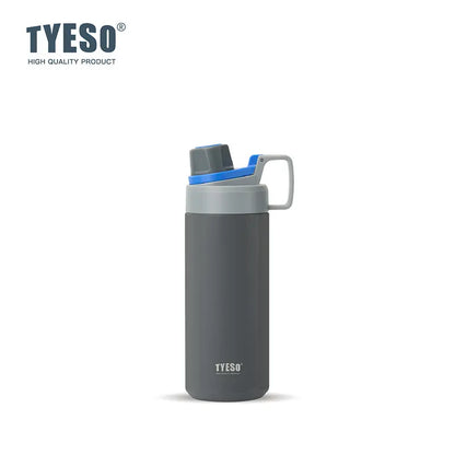 Tyeso 600ML Leakproof Insulated Water Bottle Portable Vacuum Thermal Flask Drink Cup for Outdoor Sports Travel Daily Fitness