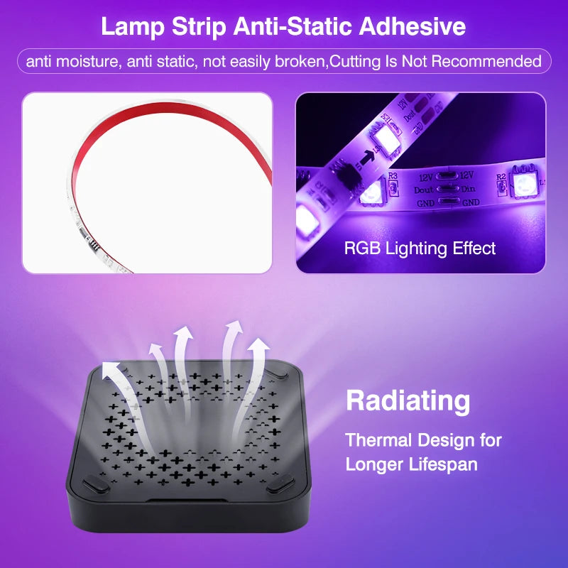 Ambient LED TV Backlights 4K Device Box Tape Screen Color Sync No Wi-Fi  No APP TV LED Strip Lights Kits RGB TV Led Backlights
