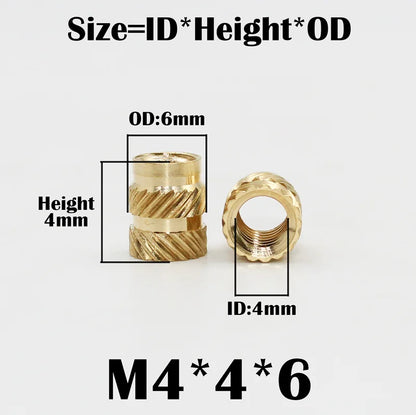 Brass Heat Set Insert Nut Tool Soldering Iron Hot Melt M3 Threaded Inserts Pressed Fit for 3D Printer Plastic Case Insertion Nut