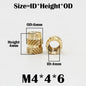 Brass Heat Set Insert Nut Tool Soldering Iron Hot Melt M3 Threaded Inserts Pressed Fit for 3D Printer Plastic Case Insertion Nut