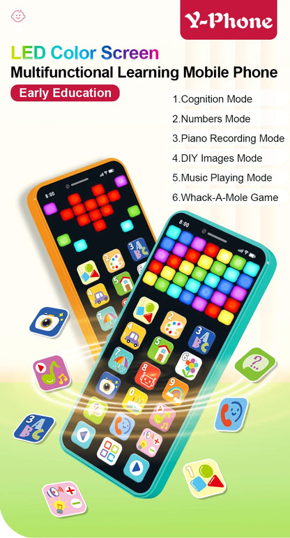 Children's Early Education Multimedia Tablet Color Screen USB Rechargeable Educational Toy with Music Features for Kids Learning