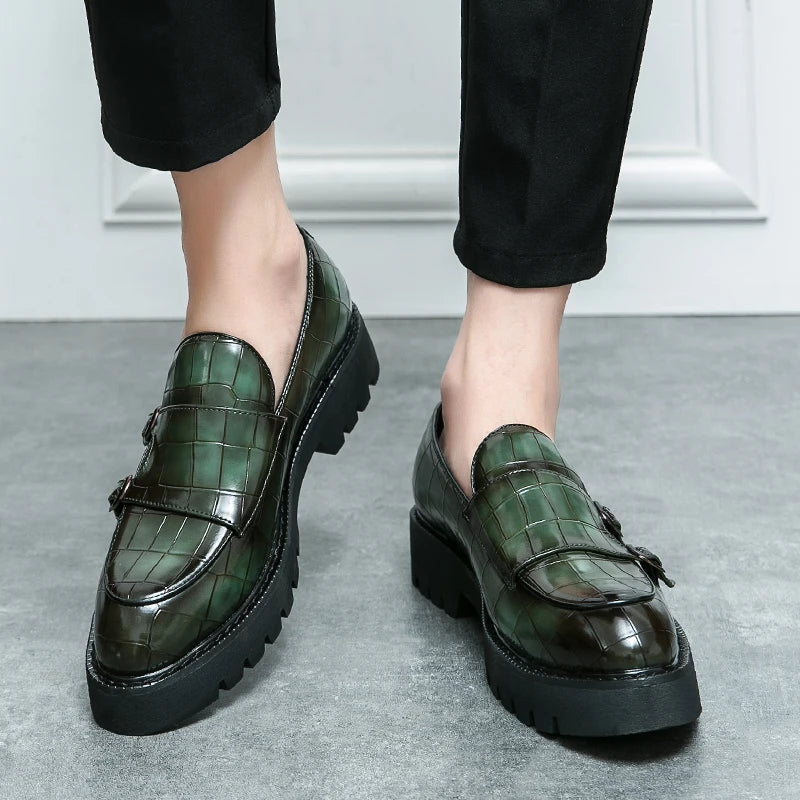Platform Loafers Men Classic Casual Leather Shoes Men Dress Wedding Casual Business Shoes For Men Party Social Office Loafers