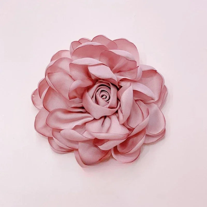 10cm Korean Fabric Rose Flower Brooches for Women Elegant Corsage Scarf Buckle Shirt Collar Pins Fashion Jewelry Wedding Brooch