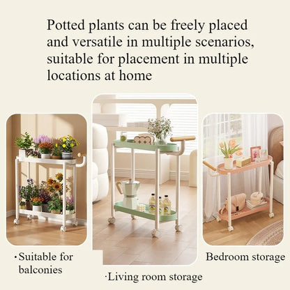Indoor shelf Simple flower stand Universal wheel Balcony Living room storage rack Various colors Versatile flower stand Shelf