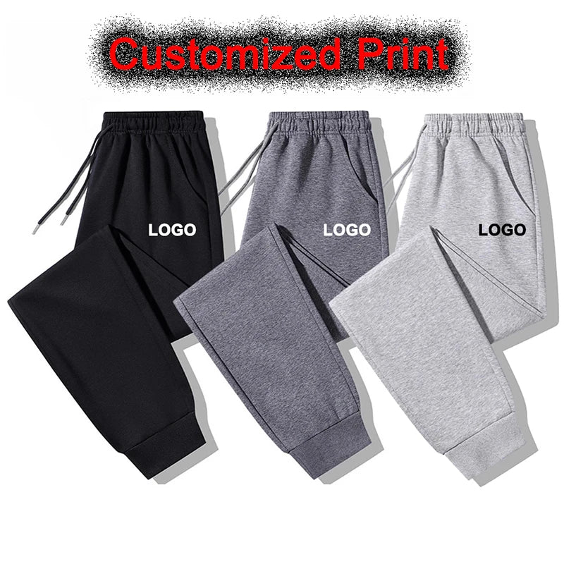 Customized Sweatpants Men Fashion Peronality Printed Drawstring Pocket Sport Pants Women Casual Workout Jogging Long Trousers