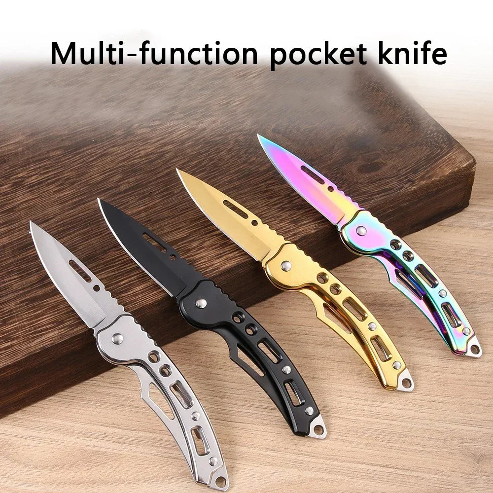 NEW Stainless Steel Folding Knife With Keychain Outdoor Carrying Knife Sharp Pocket Knife Fruit Knife Folding Knife Outdoor Tool