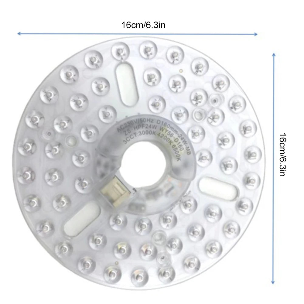 LED Ring Panel Circle Light AC 110V/220V 15/18/24W Replacement Round Ceiling Board Circular Lamp Board Ceiling Fan LED Module