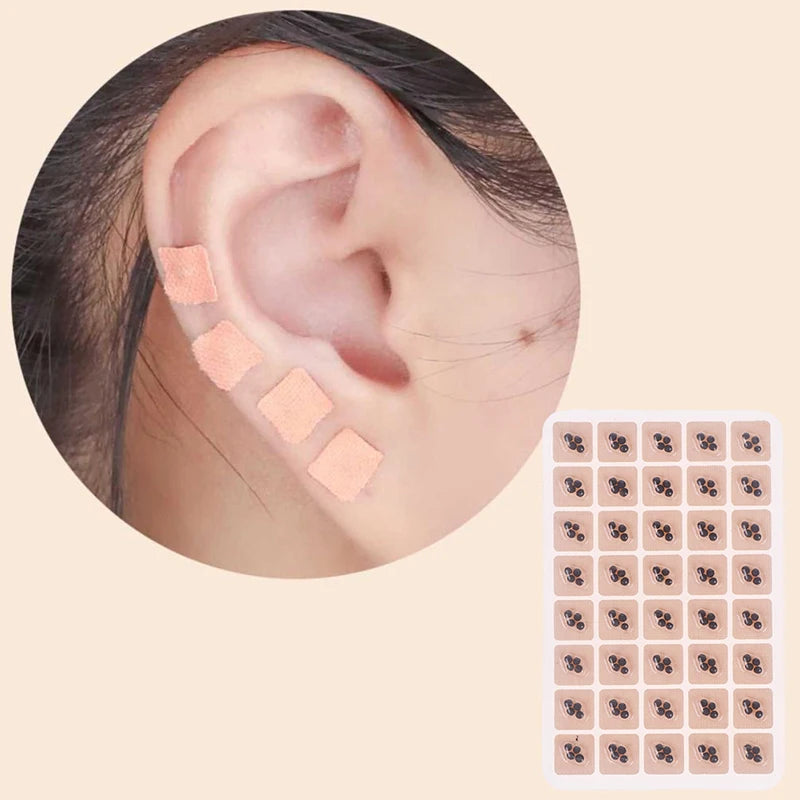 400patches Ear Care Seeds Acupuncture Auricular Disposable Ear Stickers Massage Therapy Needle Patch Auricular Auriculotherapy