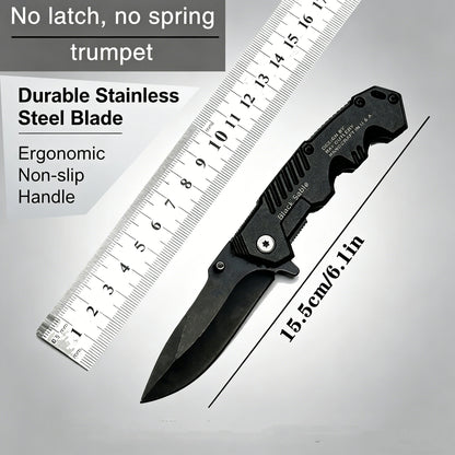 Stainless steel multi-functional folding knife, outdoor camping, wild exploration, survival, portable household fruit knife