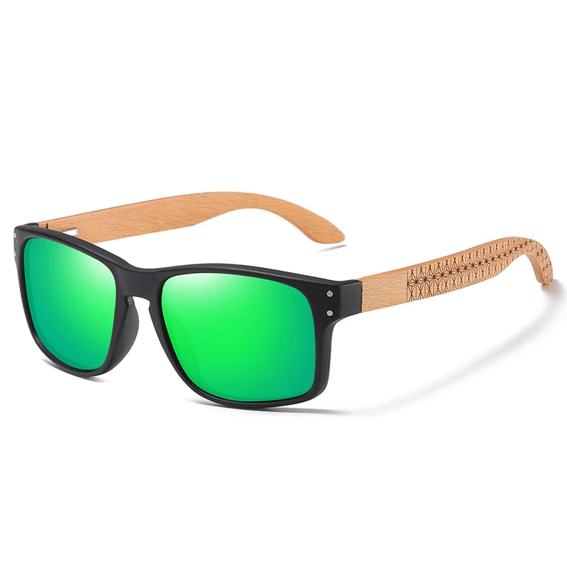 XSW Brand Design Beech Wood Handmade Sunglasses Men Polarized Eyewear Outdoor Driving Sun Glasses Reinforced Hinge 5527