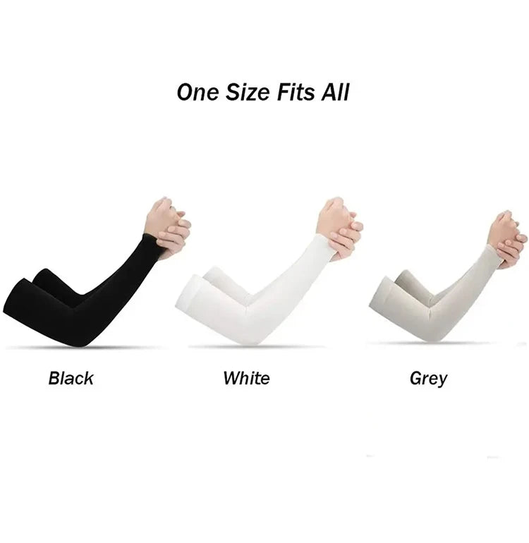 2025 New Unisex UV Resistant Arm Protection Ice Silk Sleeves for Outdoor Sports Sun Protection Breathable Ice Sleeves