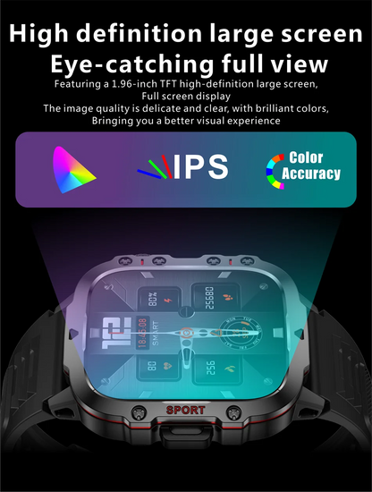 LIGE New Military Smart Watch Men Outdoor Sports 3ATM Waterproof  Blood Oxygen Bluetooth Call Watches Men Smartwatch For Android