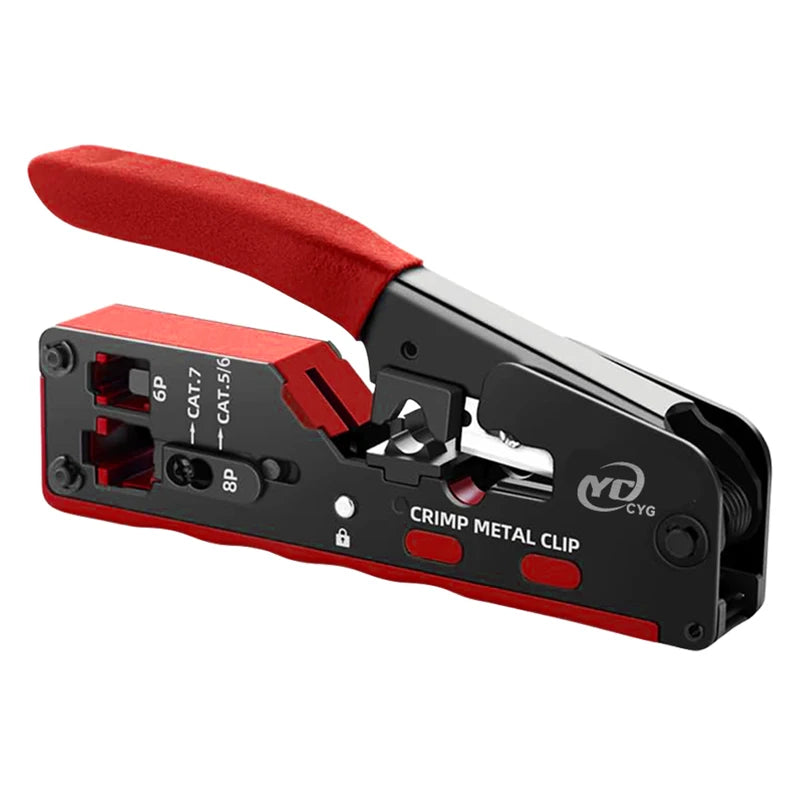 New Rj45 Rj12 Rj11 Pass Through Crimp Plier Cat7 Cat6 Cat6A Cat5 Cat5e Stripping Crimping Tool with 8P/6P Ethernet Connectors