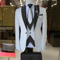 Fashion Style Wedding/Business Men's 3 Pieces Suits Slim Fit Formal Groomsmen Tuxedos Men Suits Jacket+Vest+Trousers for Party