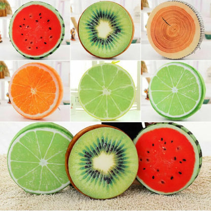 Cartoon Fruits Print Round Bar Chair Cushion Cover Anti-Slip Seat Cushion Slipcover Soft Stool Cushion Covers For Living Dining