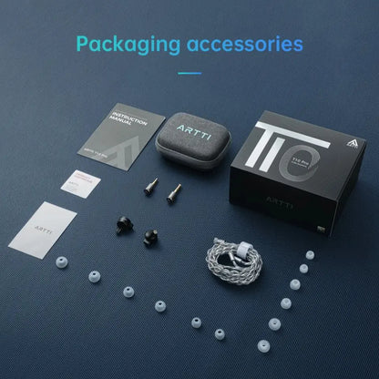 ARTTI T10 PRO New 14.2mm Planar Driver Textured Bass In-Ear HiFi Earphone Wired IEMs Monitors 0.78mm 2pin 2-in-1 Plug Connector