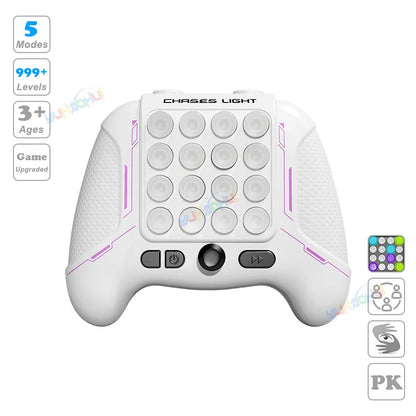 Electronic Pop Light Up Game Handle Toys for Children Adults Fidget Anti Stress Relief Toys Chases Light Game Console Xmas Gifts
