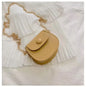Mini Fashion Saddle Bag Chain Crossbody Bag Coffee Black Yellow Children's Small Cross Body Bags Earphone Lipstick Storage Bags