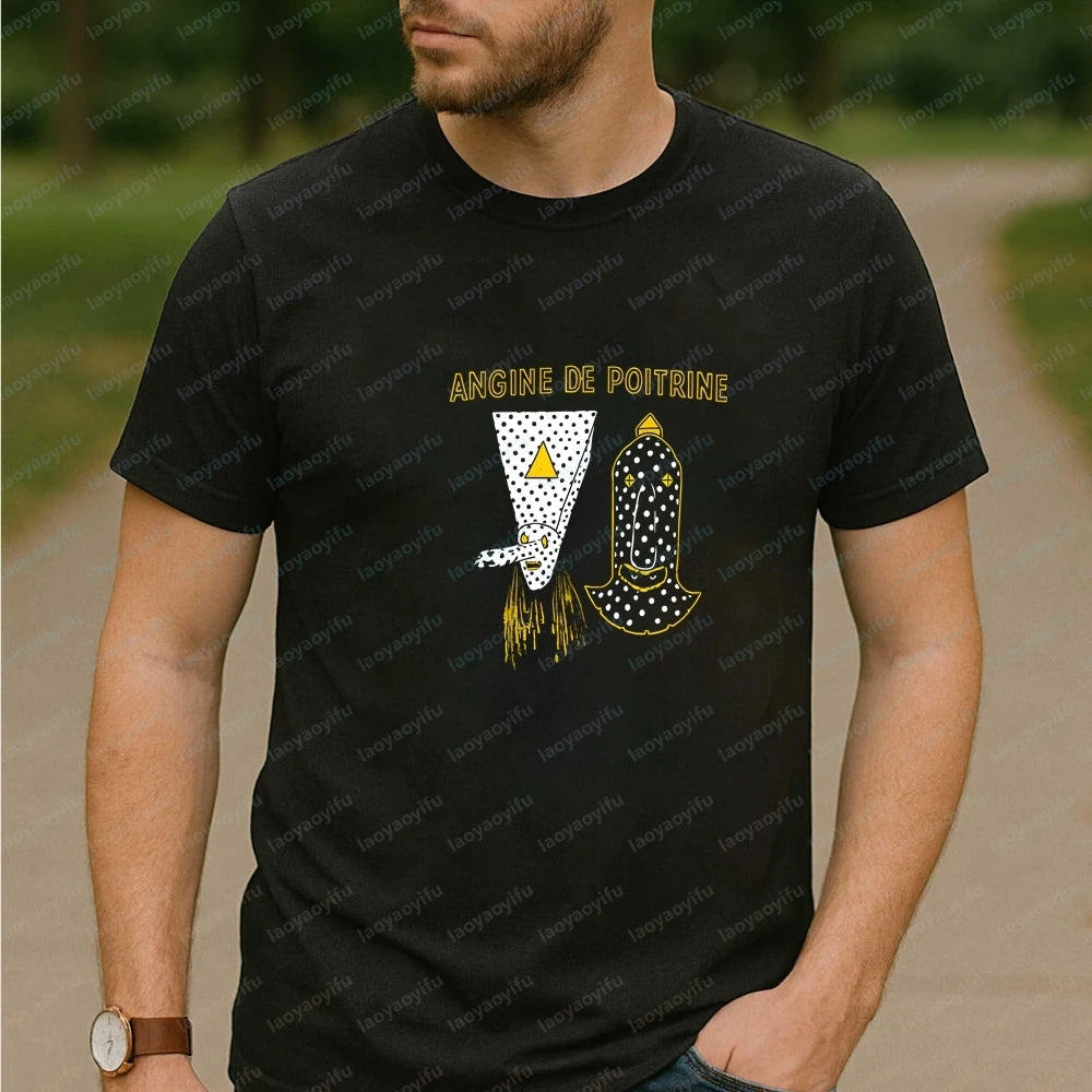 Angine De Poitrine Mens T-shirts and Tank Tops - Summer Short-sleeved Men's and Women's Comfortable T-shirts