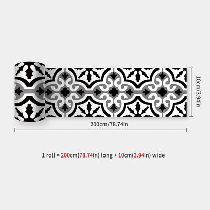 10x200cm Baseboard Sticker Moroccan Mosaic Tile Style Wall Border Sticker DIY Kitchen Bathroom Decoration Waistline Wall Sticker