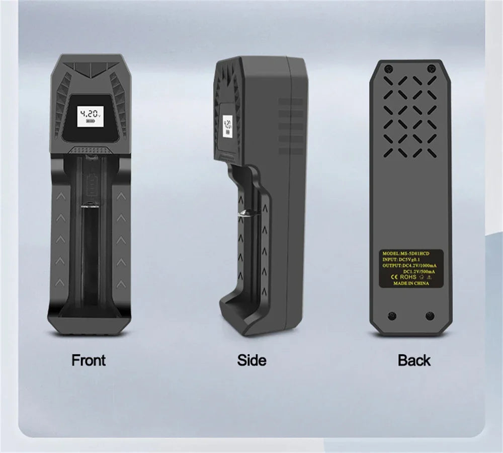 Intelligent LCD Battery USB Charger - 1/2/4 Slots for 18650 4.2V Li-ion & 1.2V Ni-MH AA/AAA Rechargeable Batteries