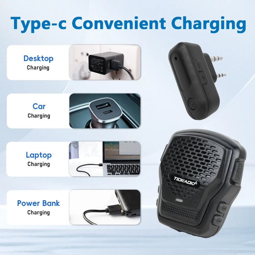 TIDRADIO Q2L Walkie Talkie Wireless Handheld Speaker Mic AI Noise Reduction Wireless Microphone Support Zello Odmastr Program