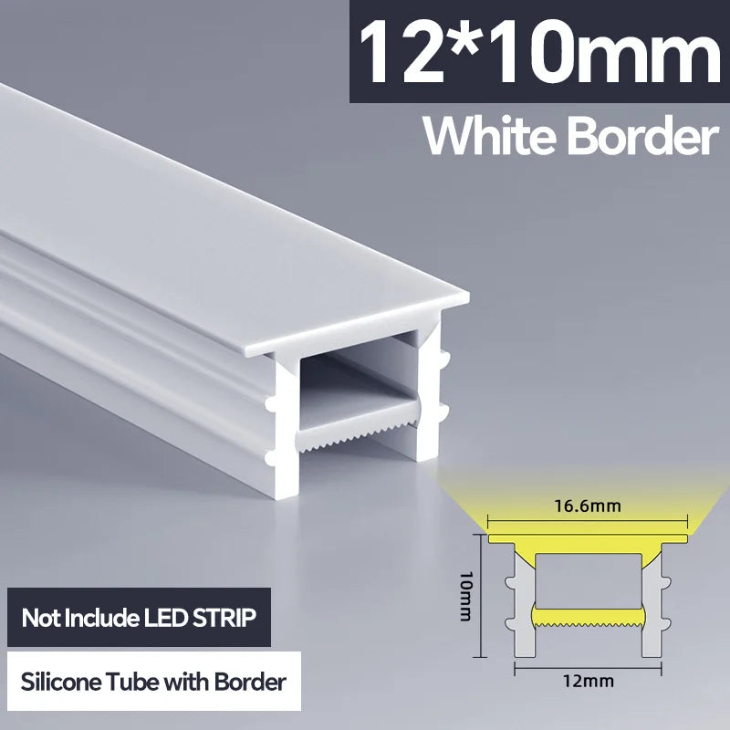 1M-10M LED Neon Rope Tube Soft Silicone Diffuser Channel Black/White Flexible Ribbon Strip Light for Recessed Channel
