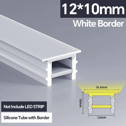 1M-10M LED Neon Rope Tube Soft Silicone Diffuser Channel Black/White Flexible Ribbon Strip Light for Recessed Channel