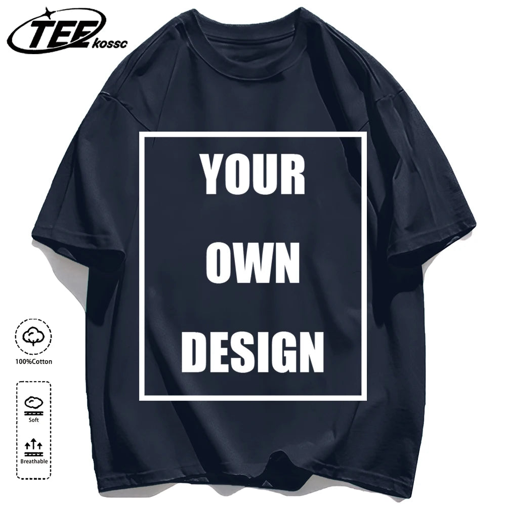 Men's Personalized T-shirt 100%Cotton Tee Custom Shirt Make Your Design Logo Text Men Women Design Your Gift Couple Tshirt