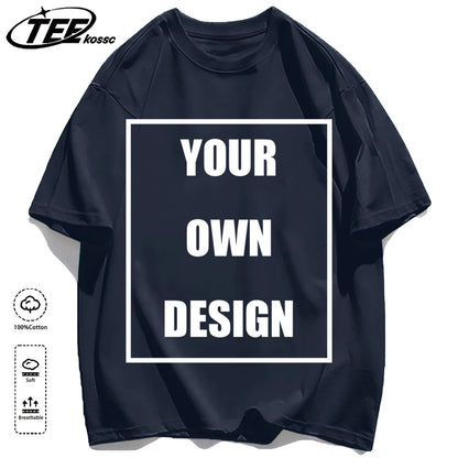 Men's Personalized T-shirt 100%Cotton Tee Custom Shirt Make Your Design Logo Text Men Women Design Your Gift Couple Tshirt