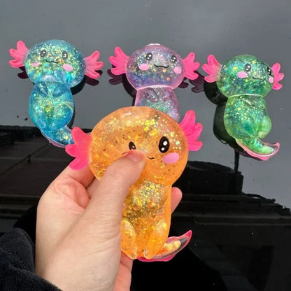 Colorful Salamander Maltose Fidgets Toys Squishy Malt Sugar Stretchy Axolotl Fun Squeeze Birthday Supplies Anti-Anxiety Gift   4