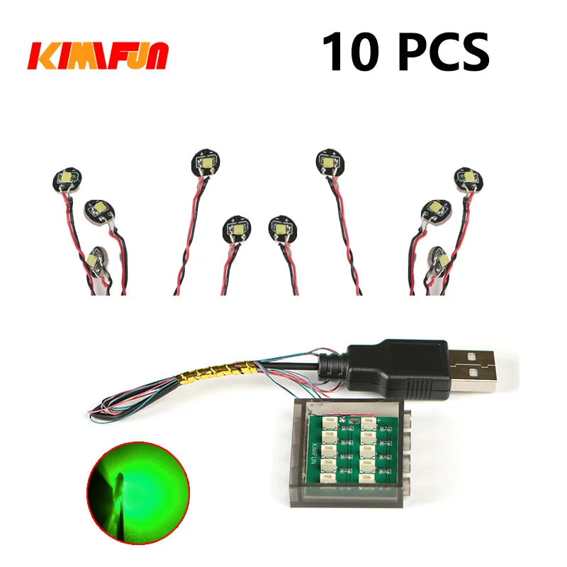 10PCS 0.8mm Pin RGB LED For LEGO Building Blocks USB Lamp DIY Street Light City Electric Decorate 1X1 Brick Compatible All Brand