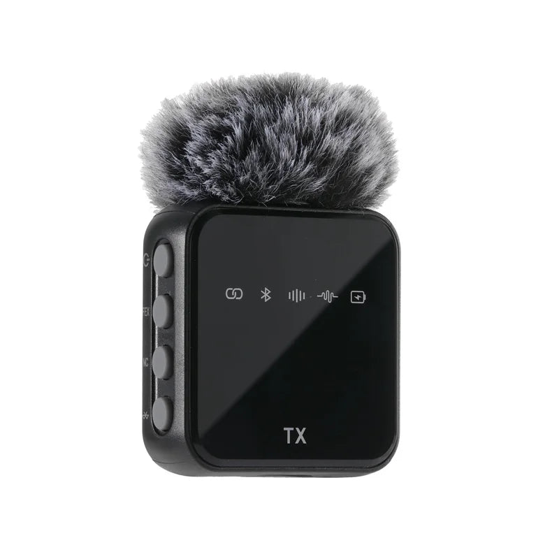 Wireless Lavalier Microphone System Bluetooth Audio Video Voice Recording Mic for iPhone Android Mobile Phone Interview Camera