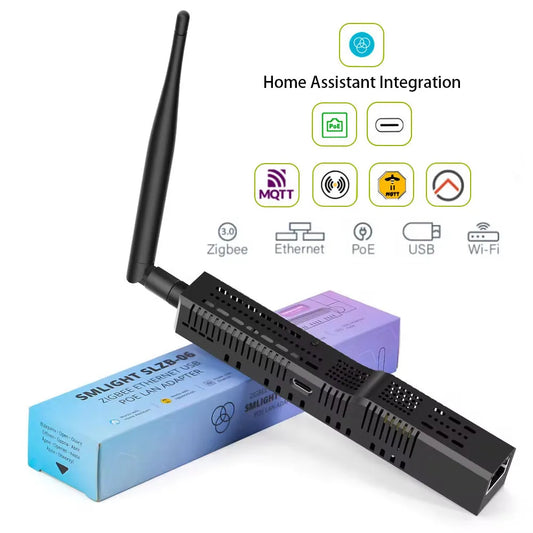 SMLIGHT SLZB-06/M/P7 bramka koordynująca Zigbee 3.0 na Ethernet, USB i WiFi z PoE, współpracuje z Zigbee2MQTT, Home Assistant, ZHA