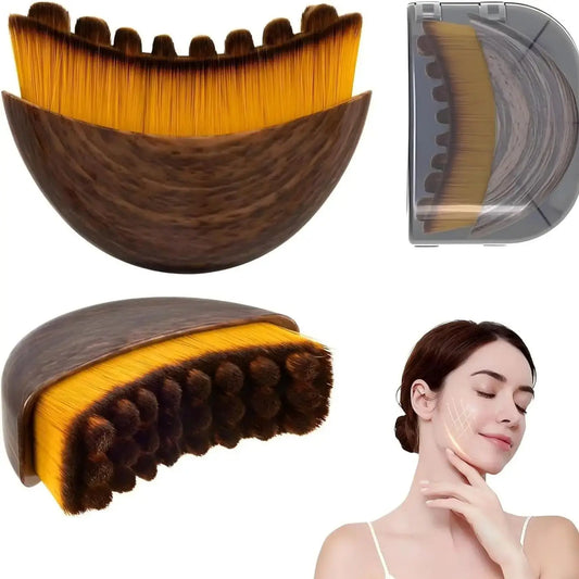 Ergonomic Contour Facial Brush Manual Lymphatic Drainage Massager Soft Bristles for Facial Cleansing And Shaping