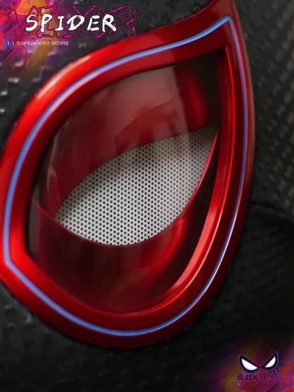 1:1 Miles Morales Mask with Movable Eyes Mascara Electric Gwen Spider-Man Helmet Ring Control Halloween Cosplay Mask Toy Gift