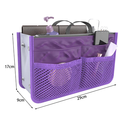 Multifunctional Bi-fold Storage Bag Large Capacity Makeup Bag with Mesh Grid Travel Storage Bag Mommy Bag Multi Pocket Cosmetic