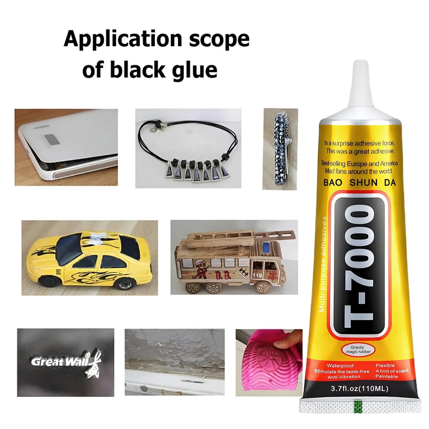 Klej kontaktowy B-7000 przezroczysty 15ml/50ml/110ml do telefonu T-7000 Naprawa Uniwersalny szkło plastik DIY Precyzyjny aplikator