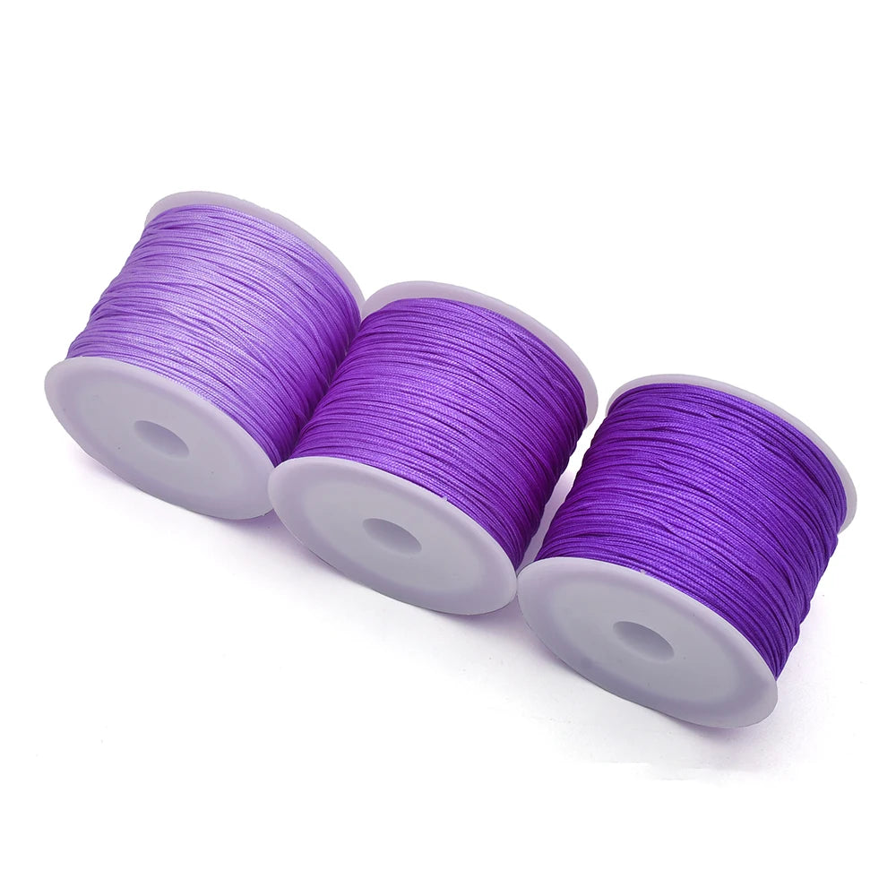 50Yards 0.8mm Nylonowy Sznurek Rzemieślniczy Do Produkcji Biżuterii Koraliki Pleciony Nylonowy Satynowy Sznurek Do Bransoletek Ogon Szczura Ozdoba Chiński Węzeł