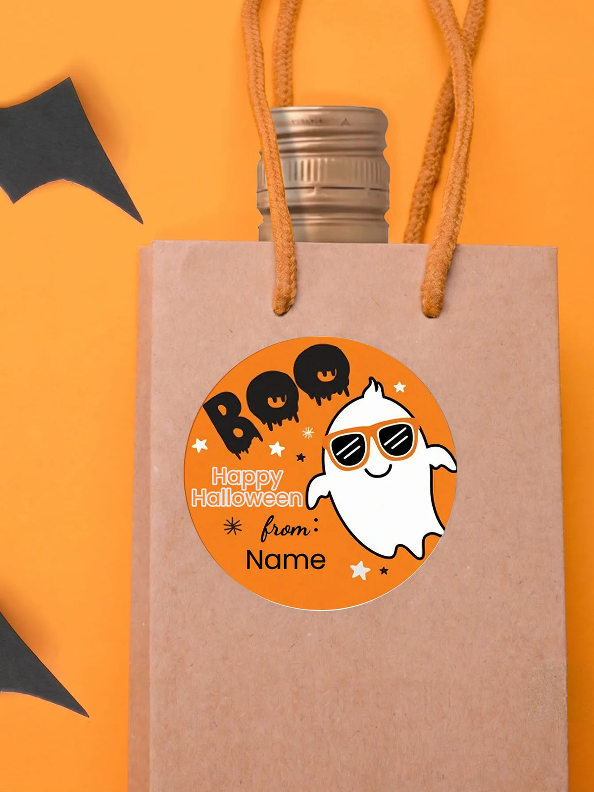 1/50/100Pcs Custom Round Stickers with Personalized Text & Images for Halloween Gift Boxes, Treat Bags & Invitation Seals